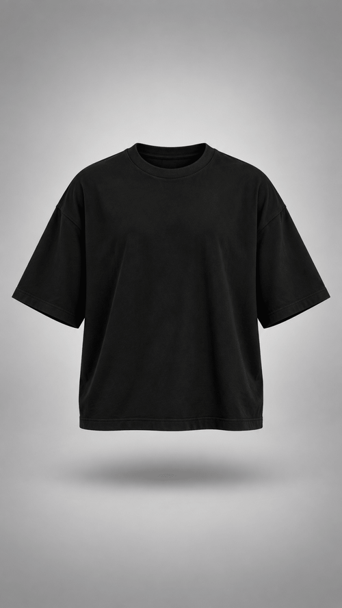 003// 'Myth' Plain Oversized Tee (Black) - Urbn Myth