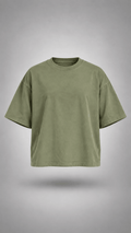 003// 'Myth' Plain Oversized Tee (Olive Green) - Urbn Myth