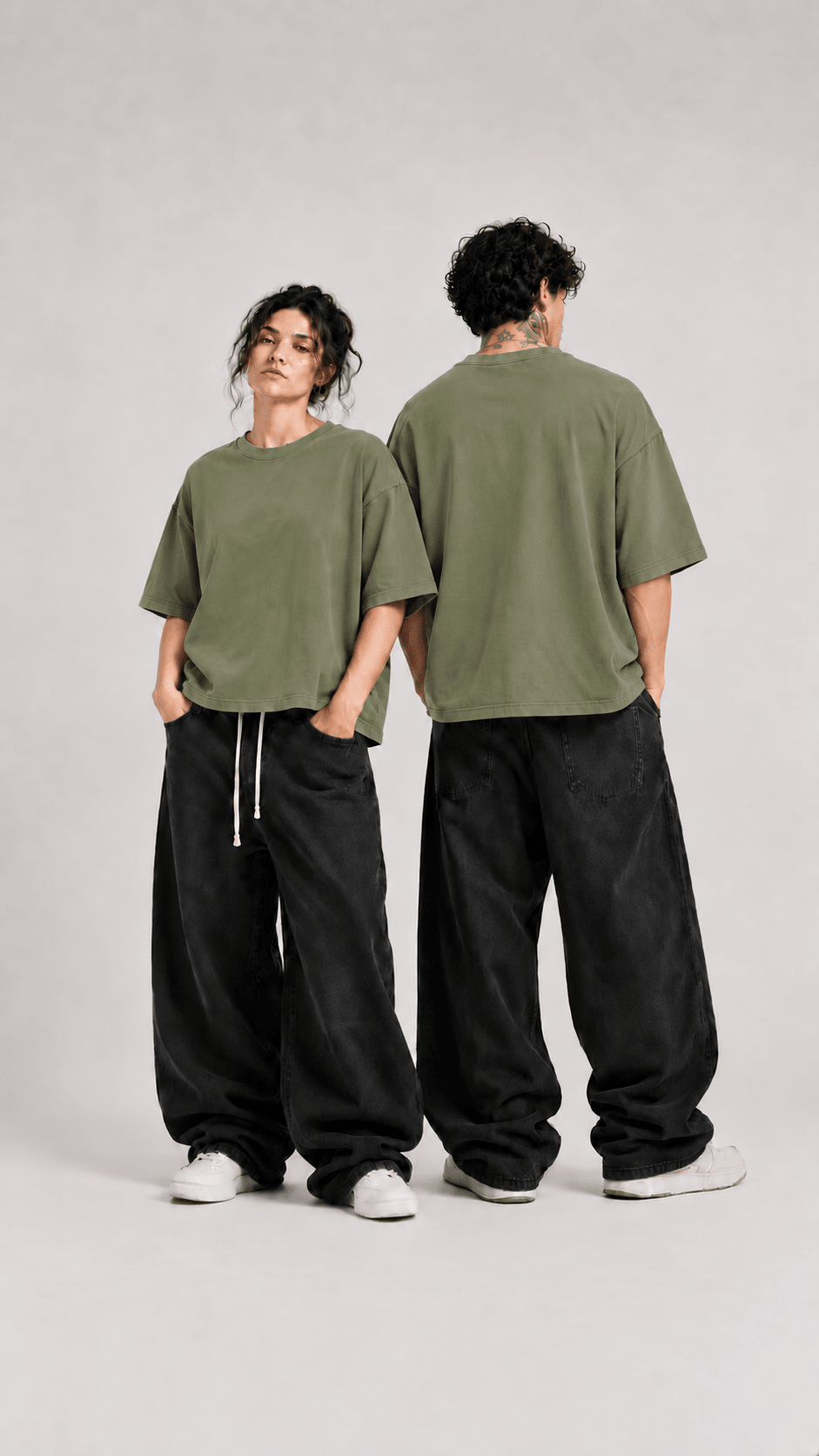003// 'Myth' Plain Oversized Tee (Olive Green) - Urbn Myth