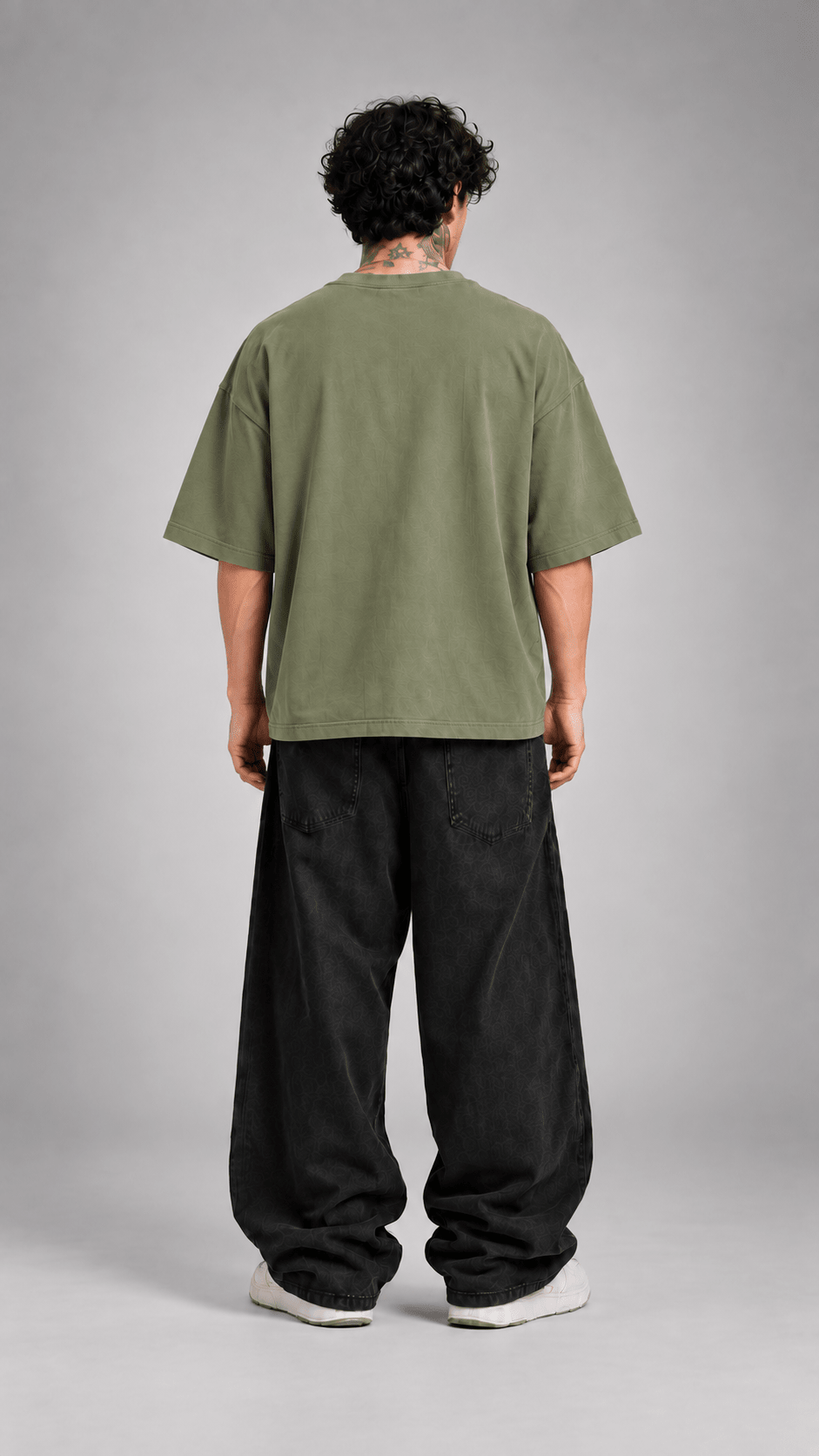 003// 'Myth' Plain Oversized Tee (Olive Green) - Urbn Myth