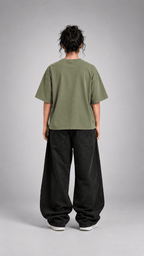 003// 'Myth' Plain Oversized Tee (Olive Green) - Urbn Myth