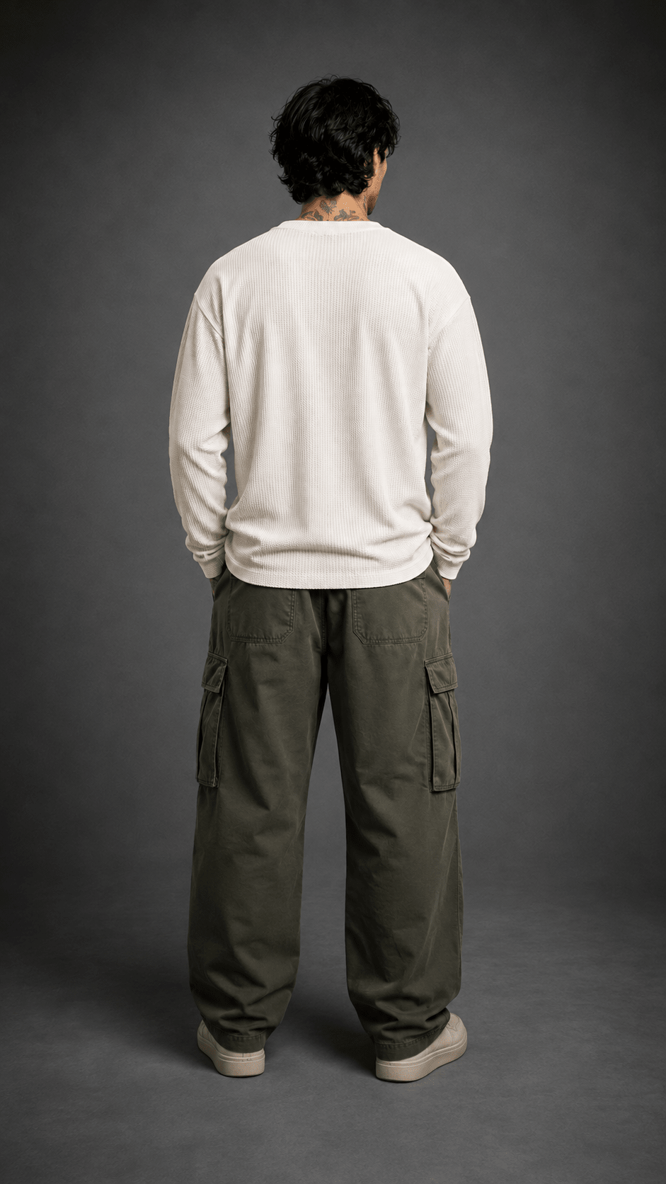 011//'FACELESS' Waffle Tee (Beige) - Urbn Myth