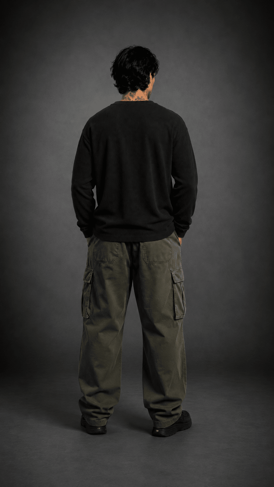 011//'FACELESS' Waffle Tee (Black) - Urbn Myth