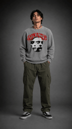 011//'FACELESS' Waffle Tee (Grey) - Urbn Myth