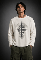 016// 'SACRED' Waffle Tee (Beige) - Urbn Myth