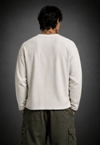 016// 'SACRED' Waffle Tee (Beige) - Urbn Myth