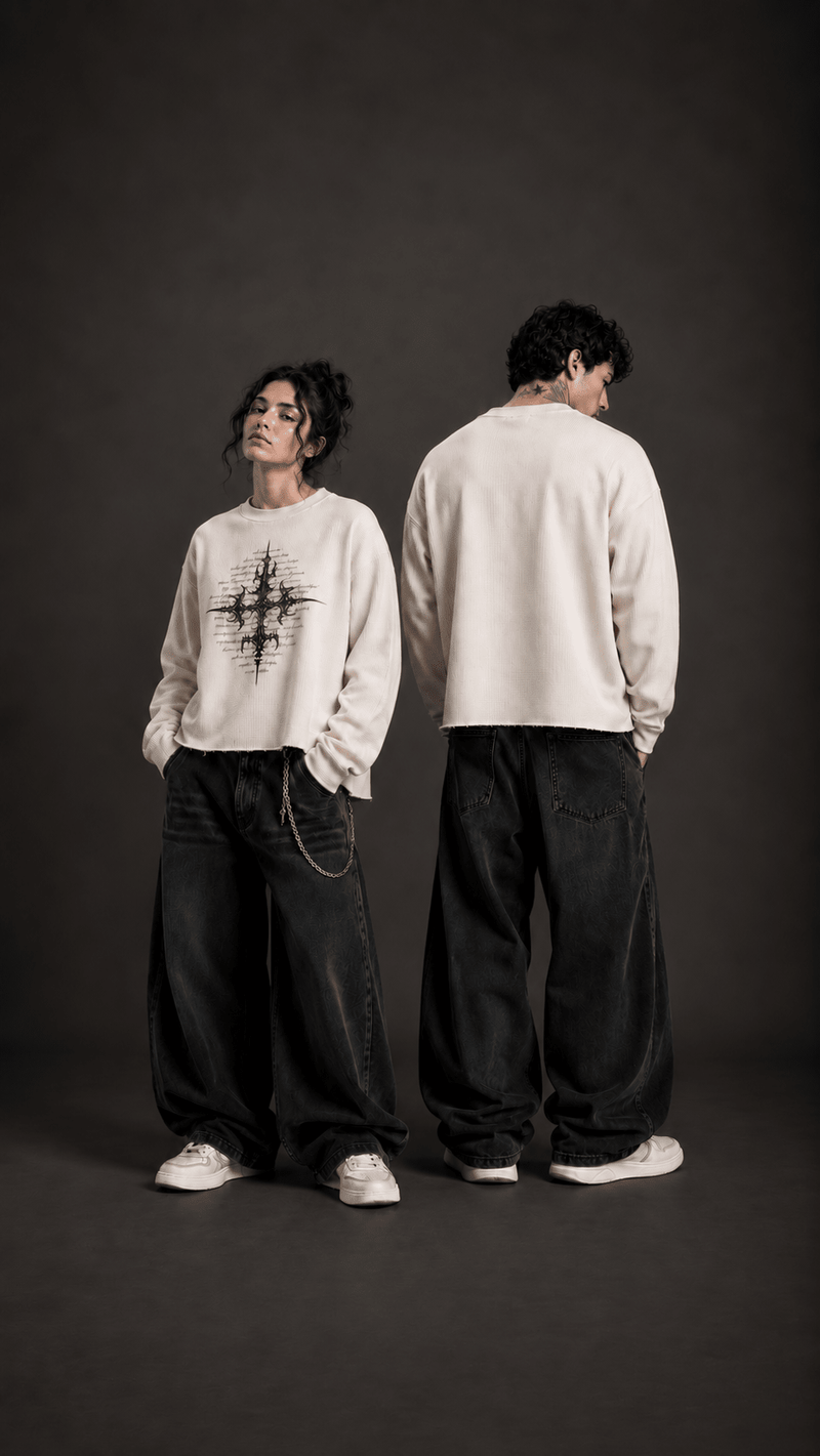 016// 'SACRED' Waffle Tee (Beige) - Urbn Myth