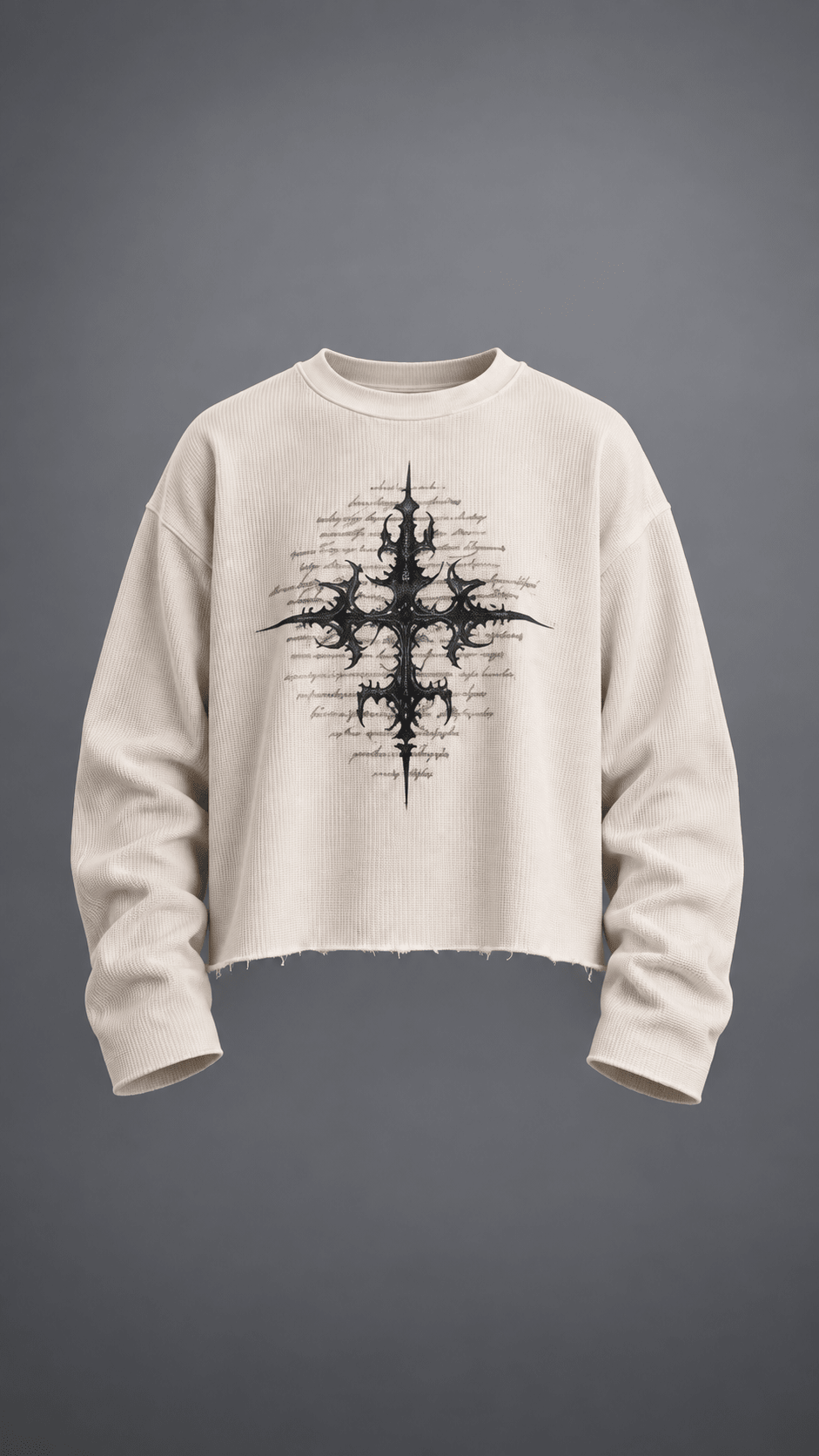 016// 'SACRED' Waffle Tee (Beige) - Urbn Myth
