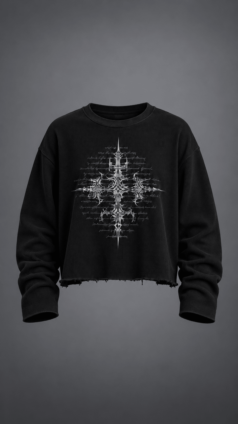 016// 'SACRED' Waffle Tee (Black) - Urbn Myth