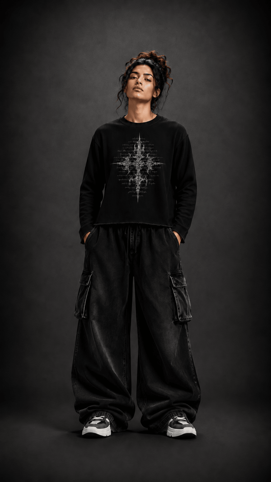 016// 'SACRED' Waffle Tee (Black) - Urbn Myth
