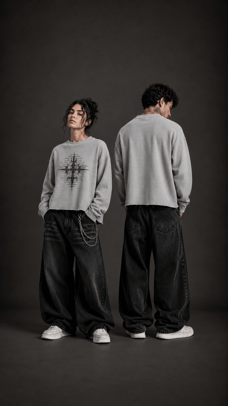 016// 'SACRED' Waffle Tee (Grey) - Urbn Myth