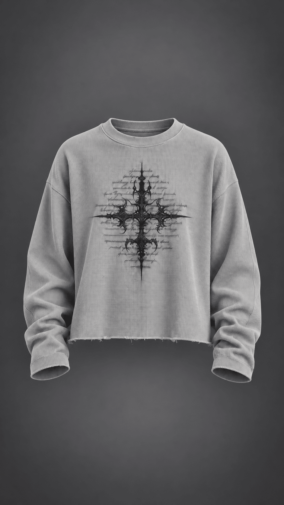 016// 'SACRED' Waffle Tee (Grey) - Urbn Myth