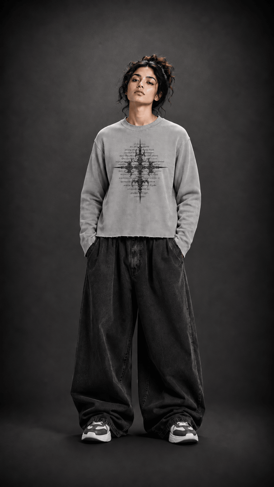 016// 'SACRED' Waffle Tee (Grey) - Urbn Myth