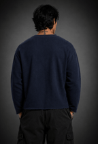 016// 'SACRED' Waffle Tee (Navy) - Urbn Myth