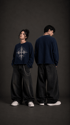 016// 'SACRED' Waffle Tee (Navy) - Urbn Myth