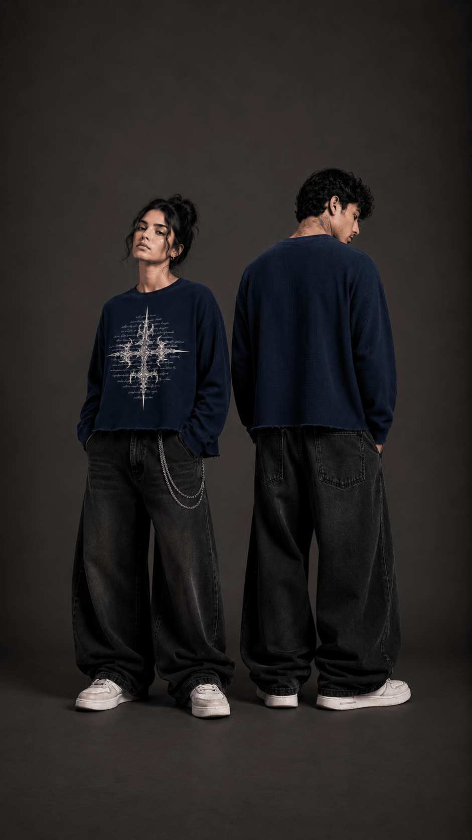 016// 'SACRED' Waffle Tee (Navy) - Urbn Myth