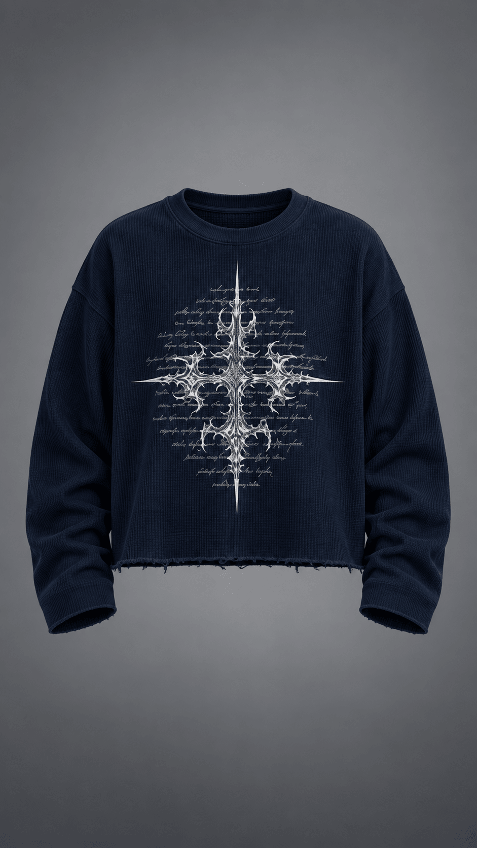016// 'SACRED' Waffle Tee (Navy) - Urbn Myth
