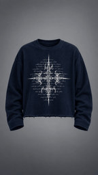 016// 'SACRED' Waffle Tee (Navy) - Urbn Myth