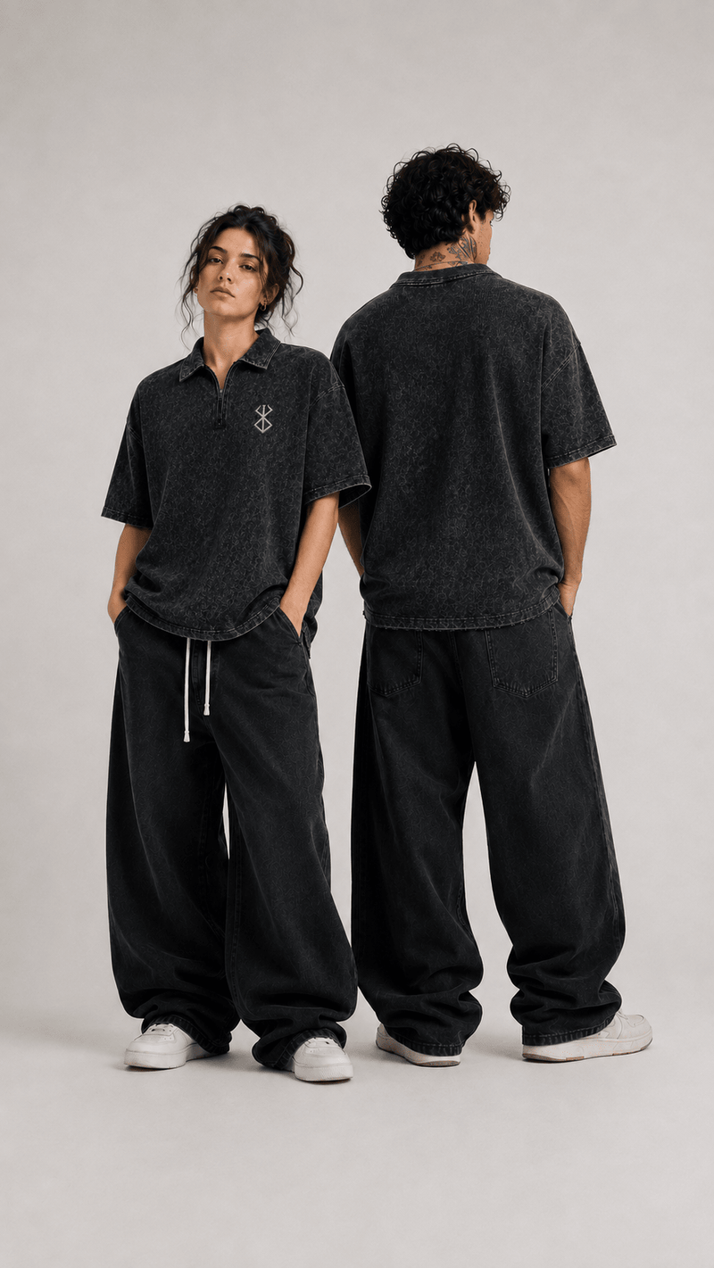 024// 'Berserk' Polo Tee (Black) - Urbn Myth