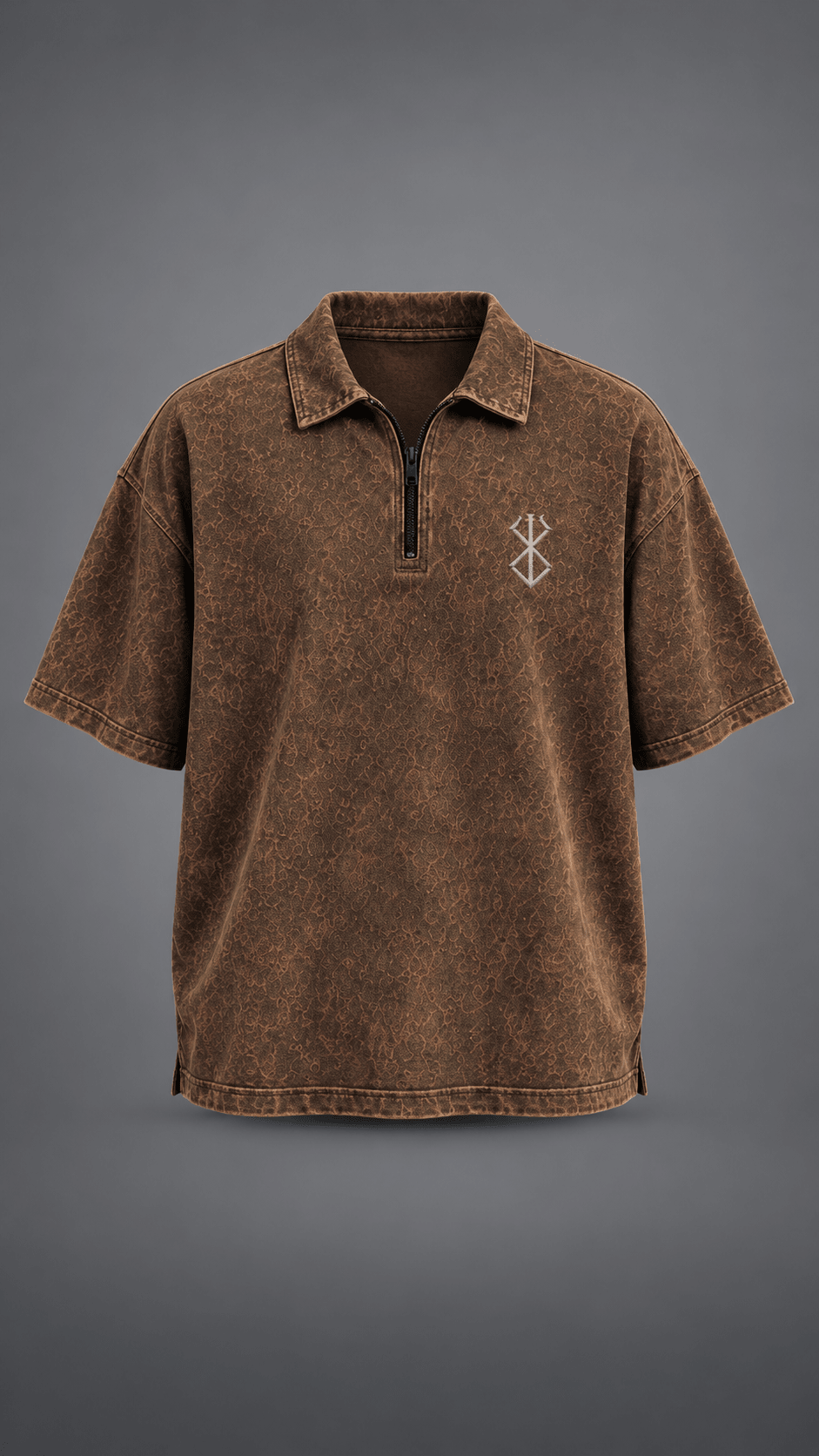 024// 'Berserk' Polo Tee (Brown) - Urbn Myth
