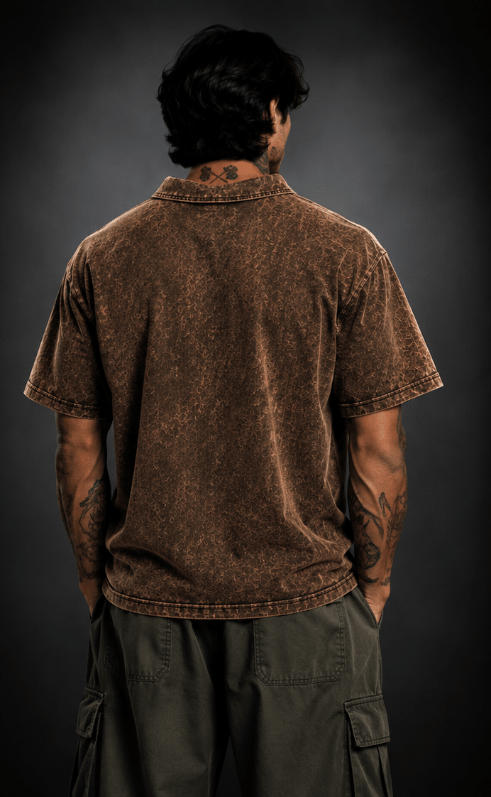 024// 'Berserk' Polo Tee (Brown) - Urbn Myth