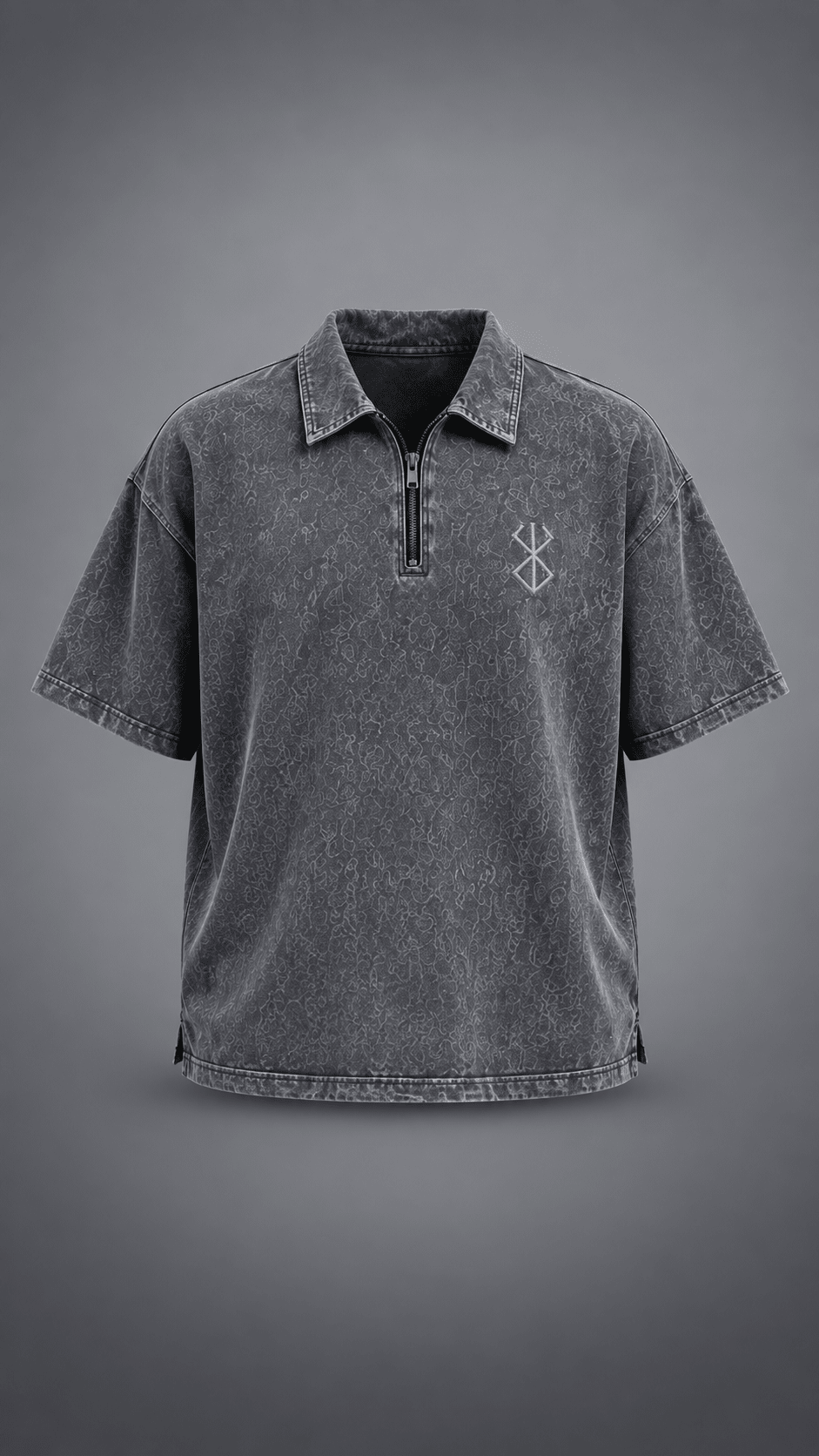 024// 'Berserk' Polo Tee (Grey) - Urbn Myth