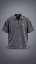024// 'Berserk' Polo Tee (Grey) - Urbn Myth
