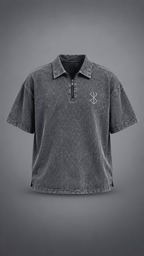 024// 'Berserk' Polo Tee (Grey) - Urbn Myth