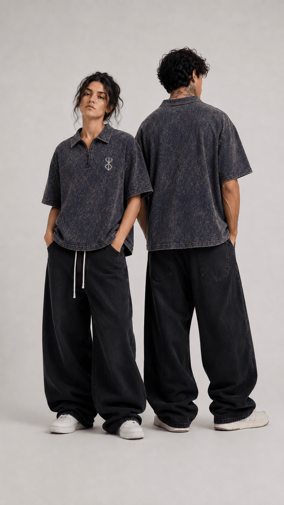 024// 'Berserk' Polo Tee (Navy) - Urbn Myth