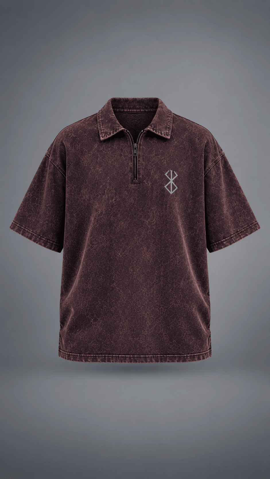 024// 'Berserk' Polo Tee (Wine) - Urbn Myth