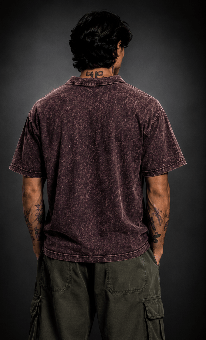 024// 'Berserk' Polo Tee (Wine) - Urbn Myth