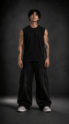027// 'Muscle Freak' Tank (Black) - Urbn Myth