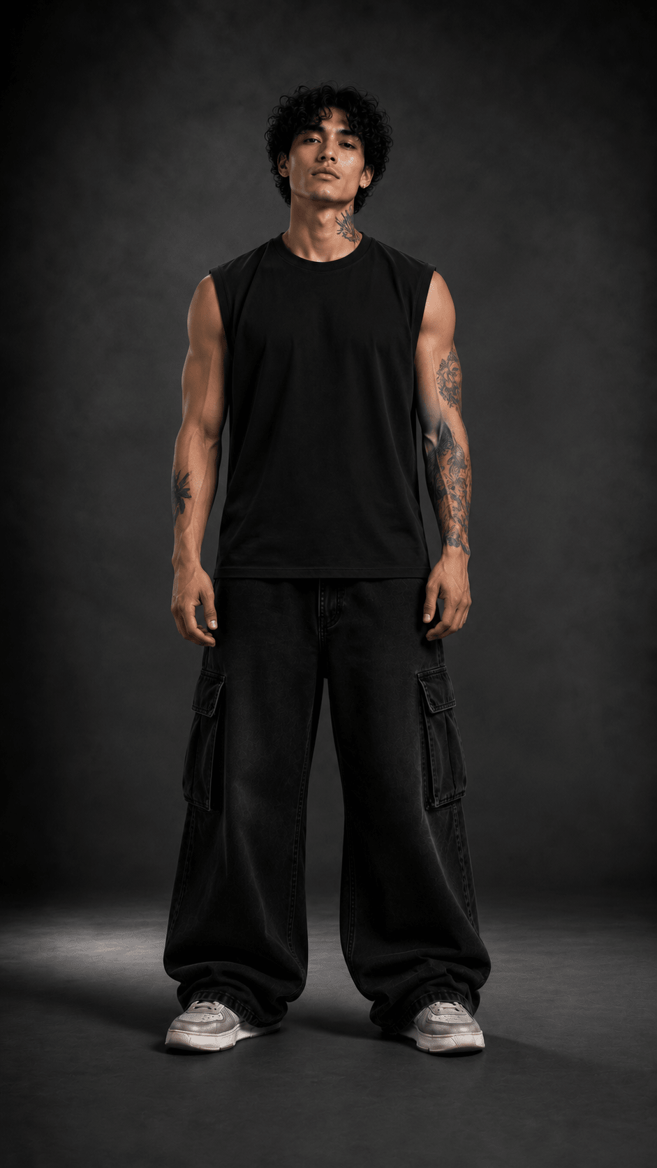 027// 'Muscle Freak' Tank (Black) - Urbn Myth