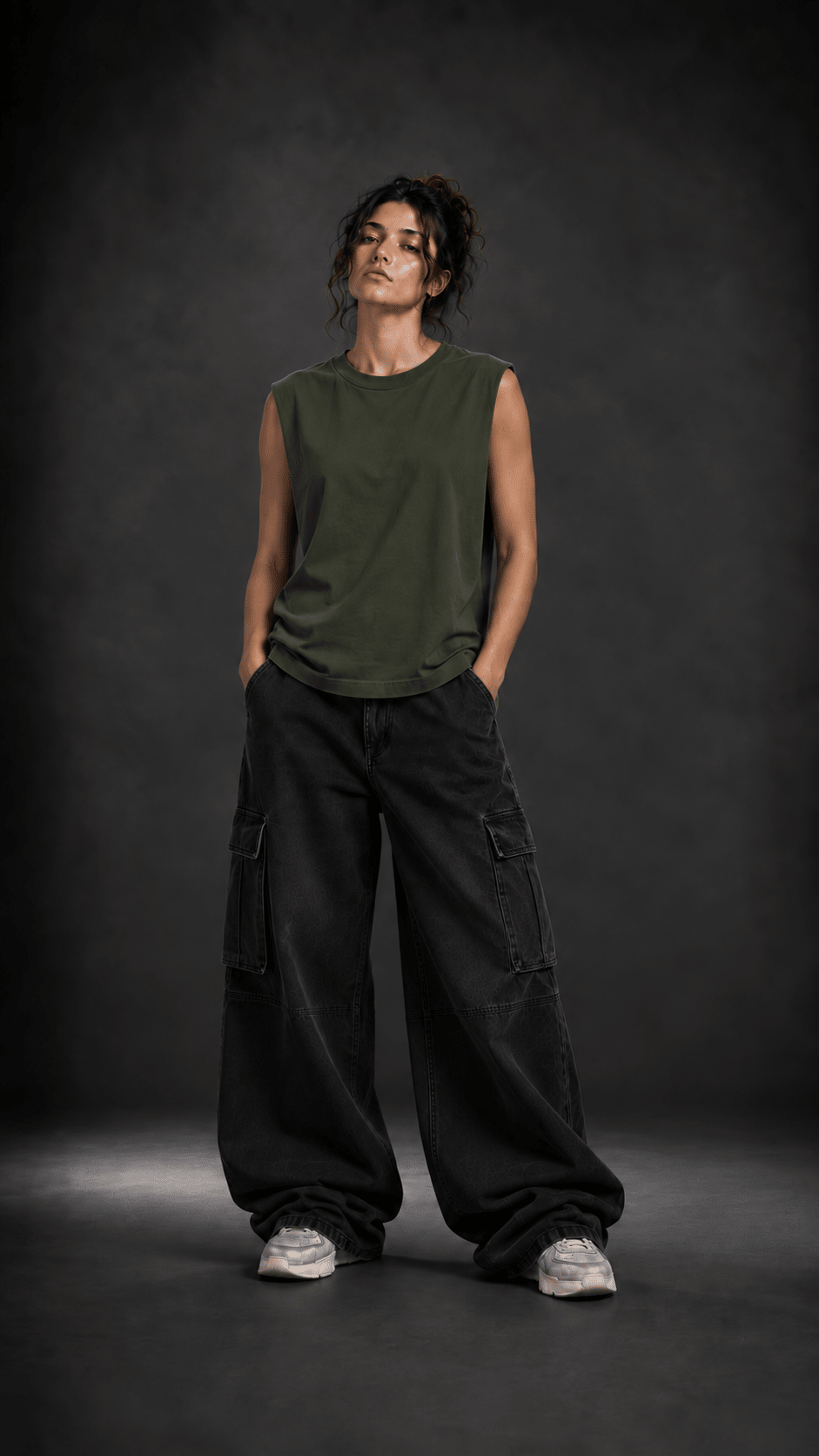 027// 'Muscle Freak' Tank (Olive Green) - Urbn Myth