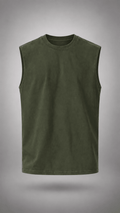 027// 'Muscle Freak' Tank (Olive Green) - Urbn Myth