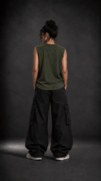 027// 'Muscle Freak' Tank (Olive Green) - Urbn Myth
