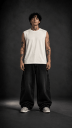 027//'Muscle Freak' Tank (White) - Urbn Myth
