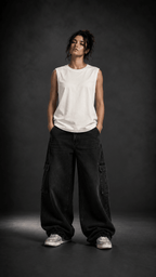 027//'Muscle Freak' Tank (White) - Urbn Myth