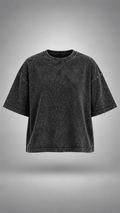 030// "URBN" AcidWashed Oversized Tee (Black) - Urbn Myth