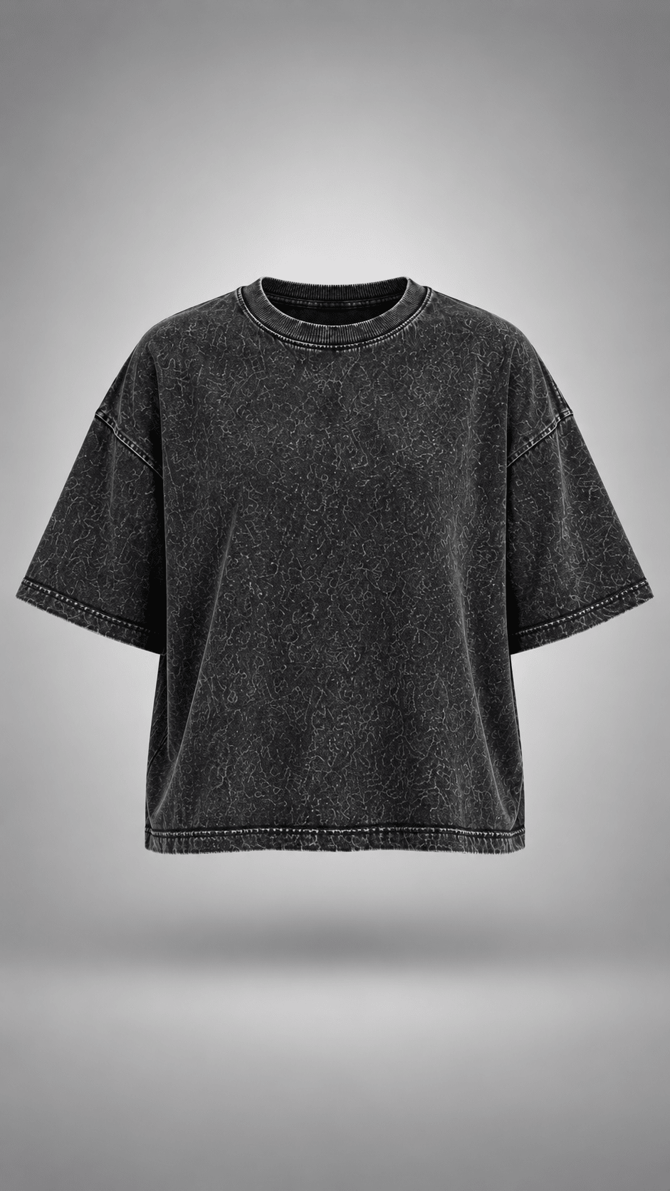 030// "URBN" AcidWashed Oversized Tee (Black) - Urbn Myth