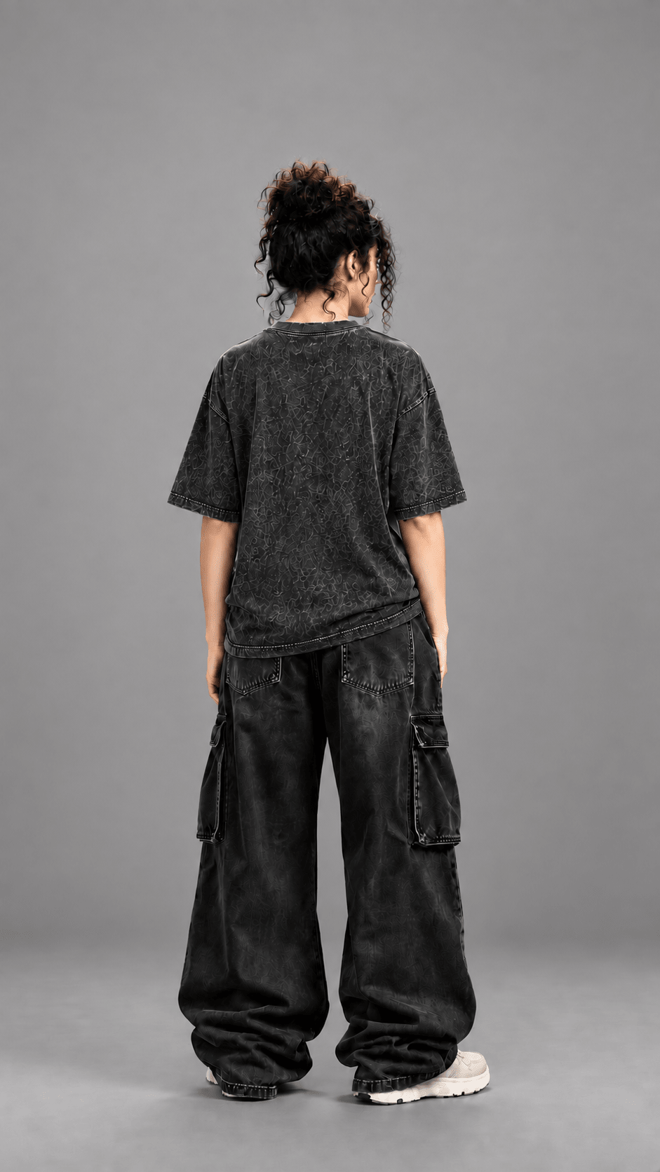 030// "URBN" AcidWashed Oversized Tee (Black) - Urbn Myth