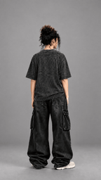 030// "URBN" AcidWashed Oversized Tee (Black) - Urbn Myth