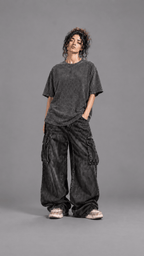 030// "URBN" AcidWashed Oversized Tee (Black) - Urbn Myth
