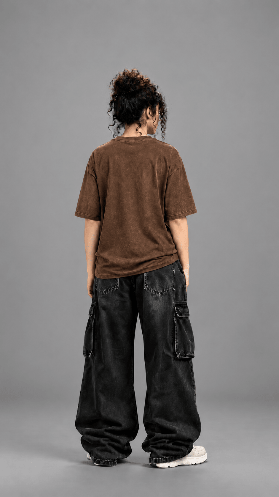 030// "URBN" AcidWashed Oversized Tee (Brown) - Urbn Myth