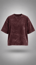 030// "URBN" AcidWashed Oversized Tee (Wine) - Urbn Myth