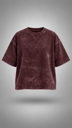 030// "URBN" AcidWashed Oversized Tee (Wine) - Urbn Myth