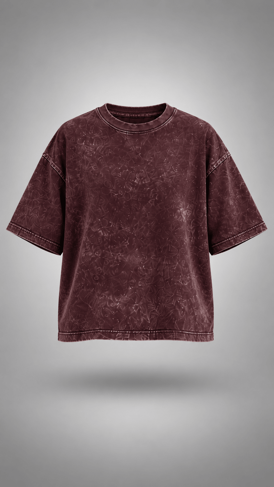 030// "URBN" AcidWashed Oversized Tee (Wine) - Urbn Myth