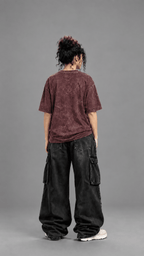 030// "URBN" AcidWashed Oversized Tee (Wine) - Urbn Myth
