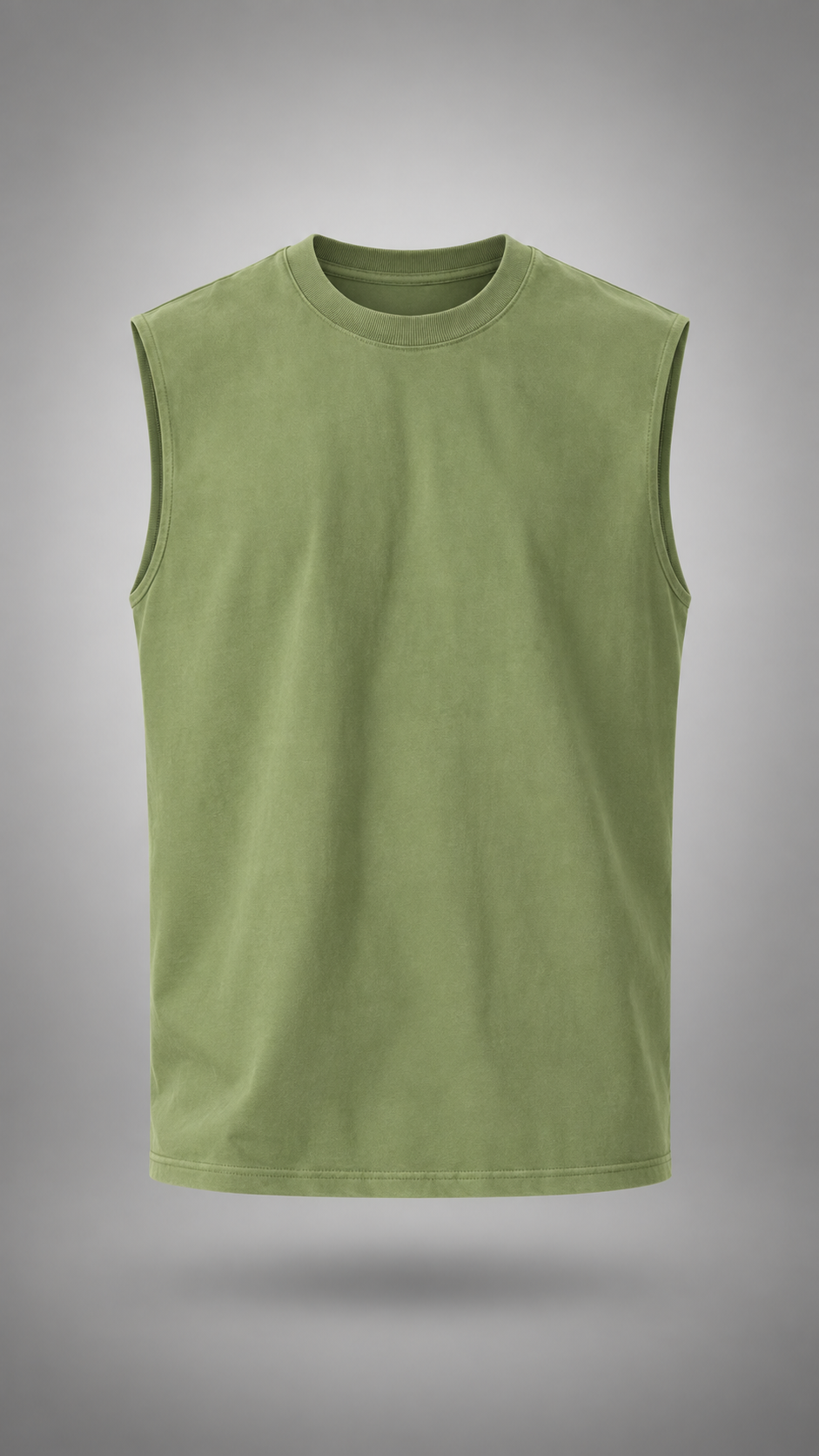 027// 'Muscle Freak' Tank (Olive Green)