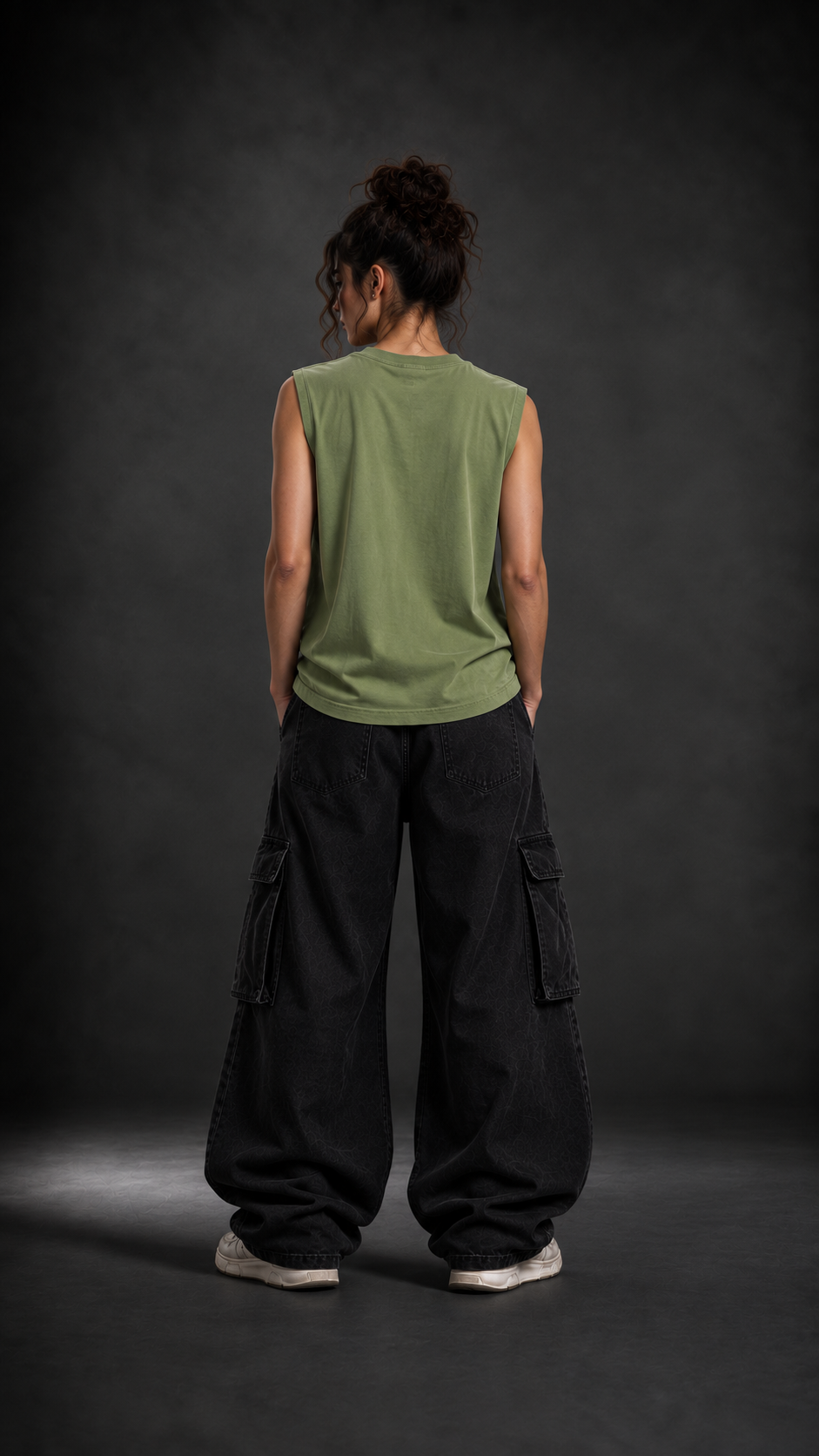 027// 'Muscle Freak' Tank (Olive Green)
